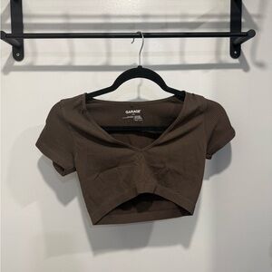 Garage Brown Ribbed Tee